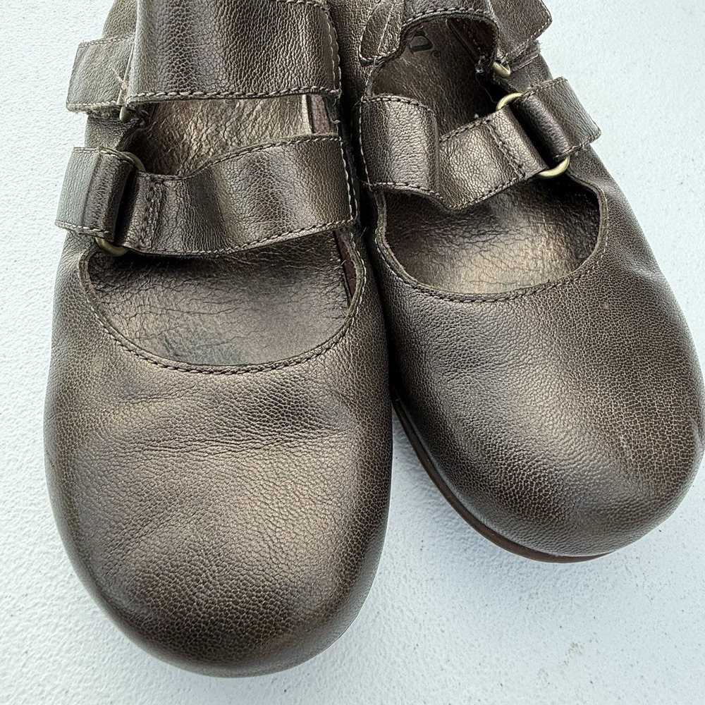 Women's BORN‎ Loafers Mules Brown Metallic Strappy Size 8 Mary Jane Heel less - Picture 9 of 12